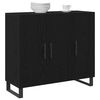 vidaXL Sideboard Schwarz Eichen-Optik 90 x 34 x 80 cm Holzwerkstoff