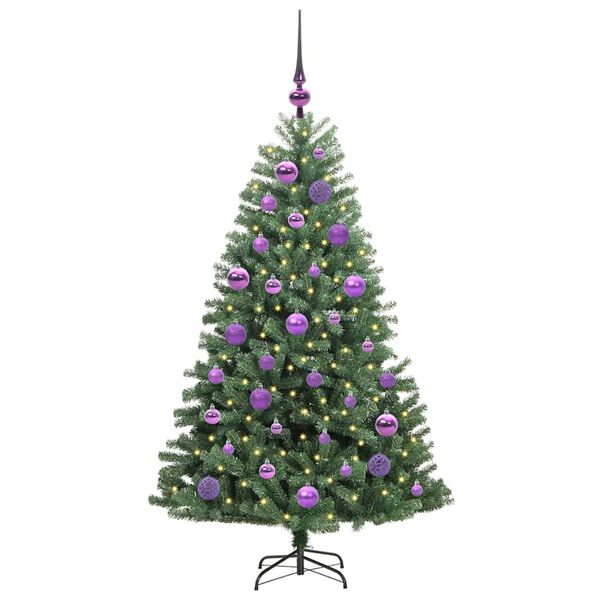 vidaXL K&uuml;nstlicher klappbarer Weihnachtsbaum mit 150 LEDs Gr&uuml;n 120 cm