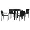 vidaXL Garten Essgruppe 5 stk. Schwarz und Grau PE-Rattan