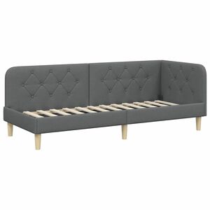 vidaXL Eckbettgestell Dunkelgrau 80 x 200 cm Stoff