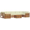 vidaXL Outdoor-Sofagarnitur mit Kissen 8 pcs Natur und Creme