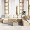 vidaXL Garten-Sofa-Set mit Kissen 8 pcs Beige und Creme Poly-Rattan