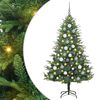 vidaXL K&uuml;nstlicher vorbeleuchteter Weihnachtsbaum mit Kugelset Gr&uuml;n