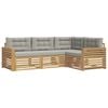 vidaXL Outdoor-Sofagarnitur 4 Stk. Wei&szlig; und Hellgrau Polyester