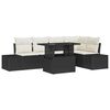 vidaXL Garten-Sofa-Set mit Kissen 6 pcs Schwarz Poly Rattan