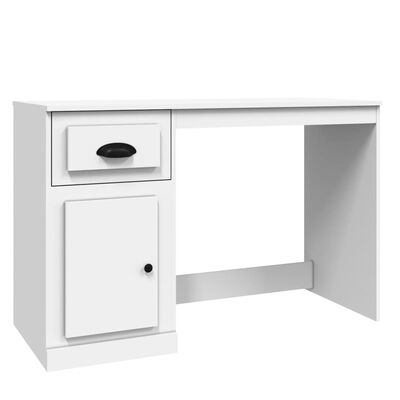 vidaXL Schreibtisch mit Schublade Weiß 115x50x75 cm Holzwerkstoff