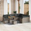 vidaXL Garten-Sofa-Set 12 pcs Grau Poly-Rattan