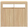 vidaXL Sideboard mit LED-Leuchten Sonoma-Eiche 80x35x75 cm