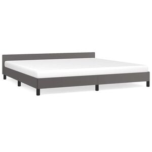 vidaXL Bettgestell mit Kopfteil ohne Matratze Grau 200x200 cm