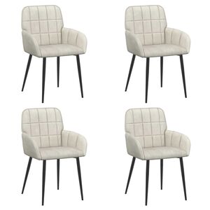 vidaXL Esszimmerst&uuml;hle 4 pcs Samt Creme 57 x 50 x 85 cm