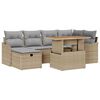 vidaXL Gartensofa-set mit Kissen mit Speicher 7 pcs Beige Poly-Rattan