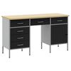 vidaXL Werkbank mit Schubladen 3 pcs Schwarz Ingenieure Holz und Stahl