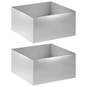 vidaXL Garten-Pflanzgef&auml;&szlig; 2 stk. Silber 80 x 80 x 40 cm Edelstahl