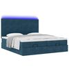 vidaXL Ottoman-Bett mit Matratzen & LEDs Dunkelblau 180x200 cm Samt