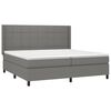 vidaXL Boxspringbett mit Matratze & LED Dunkelgrau 200x200 cm Stoff