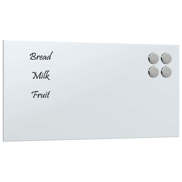 vidaXL Magnettafel Wandmontage Wei&szlig; 40x20 cm Hartglas