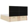 vidaXL Ottoman-Bett mit Matratzen Creme 160x200 cm Stoff