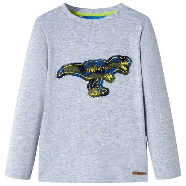 Kinder-Langarmshirt Grau Melange 116