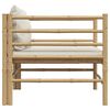 vidaXL Gartensofa mit Kissen Cremeweiß Bambus