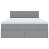 vidaXL Bett mit Stauraum und LED Hellgrau 140 x 190 cm Polyester