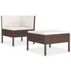vidaXL 2-tlg. Garten-Lounge-Set mit Auflagen Poly Rattan Braun