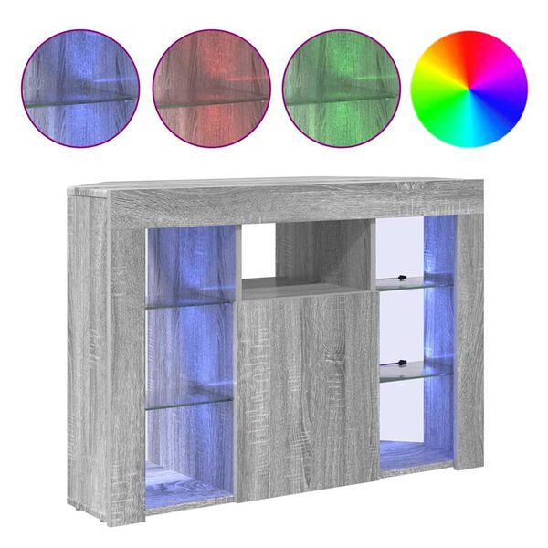 vidaXL Eck-LED-TV-Schrank Graues Sonoma 100x40x68cm Holzwerkstoff