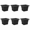 vidaXL Blument&ouml;pfe 6 pcs Schwarz 28,5 x 28,5 x 22 cm Kunststoff