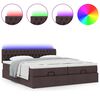 vidaXL Ottoman-Bett mit Matratzen & LEDs Dunkelbraun 160x200 cm Stoff