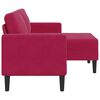 vidaXL 2-Sitzer-Sofa mit Chaiselongue L-Form Weinrot 125 cm Samt