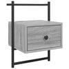 vidaXL Wand-Nachttisch Grau Sonoma 35x30x51 cm Holzwerkstoff