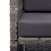 vidaXL 17-tlg. Garten-Essgruppe mit Auflagen Poly Rattan Grau