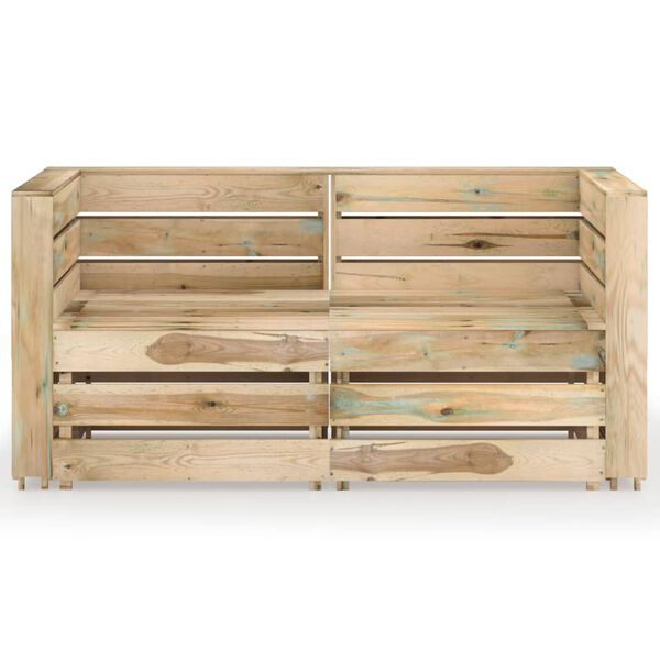 vidaXL 2-Sitzer Outdoor-Sofa Gr&uuml;n Impr&auml;gniertes Kiefernholz