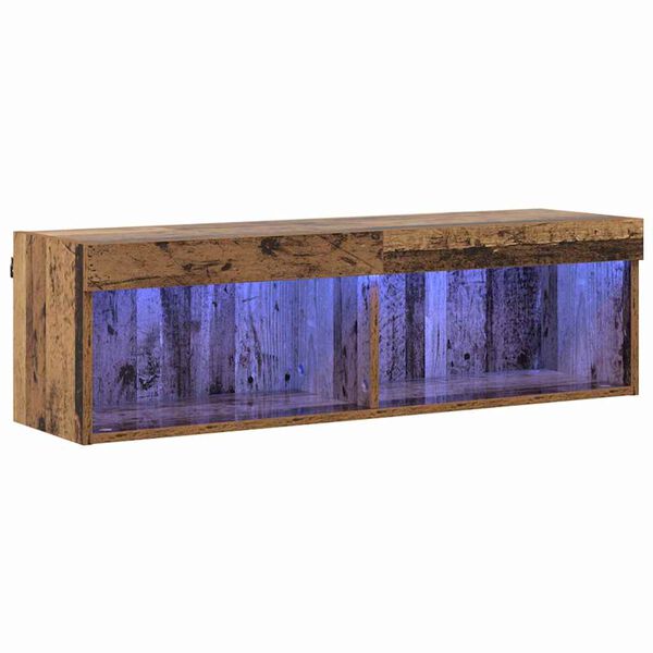 vidaXL TV-Schrankset mit LED Altholz 100 x 30 x 30 cm Holzwerkstoff