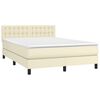 vidaXL Boxspringbett mit Matratze Creme 140x200 cm Kunstleder