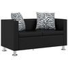 vidaXL Sofa-Set Kunstleder 3-Sitzer + 2-Sitzer + Sessel Schwarz