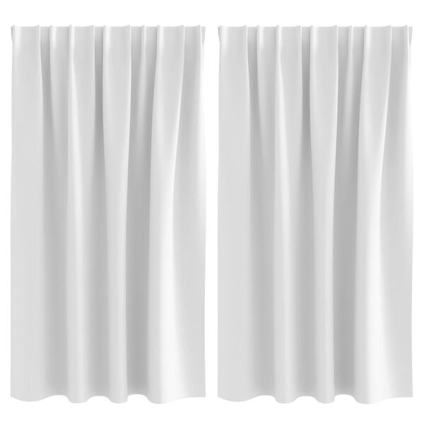 vidaXL Verdunkelungs-Vorh&auml;nge mit Ringen 2 pcs Hellwei&szlig; 140 x 140 cm