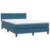 vidaXL Boxspringbett mit Matratze & LED Dunkelblau 140x210 cm Samt