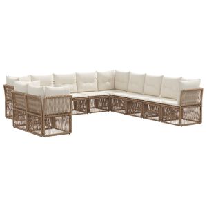 vidaXL Gartensofa-set 11 pcs Beige Poly-Rattan