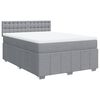 vidaXL Boxspringbett mit Matratze Hellgrau 140x200 cm Stoff