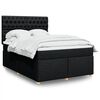 vidaXL Boxspringbett mit Matratze Schwarz 140x200 cm Stoff