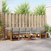 vidaXL Outdoor-Sofagarnitur mit Kissen 8 pcs Nat&uuml;rlich und Hellgrau