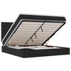 vidaXL Ottoman-Bett mit Matratzen & LEDs Schwarz 200x200 cm Stoff
