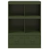 vidaXL Highboard Olivgrün 67x39x95 cm Stahl