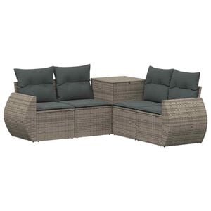 vidaXL Sofa Set 5 stk. Grau und Dunkelgrau Polyrattan und Stahl