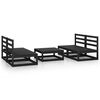 vidaXL 5-tlg. Garten-Lounge-Set Schwarz Massivholz Kiefer