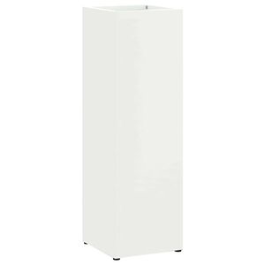 vidaXL Sonnenschirmhalter mit Speicher Wei&szlig; 15,5 x 15,5 x 49 cm Metall