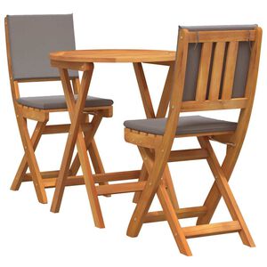 vidaXL Bistrogarnitur mit Kissen 3 pcs &Ouml;l-Natur Massivholz Akazie