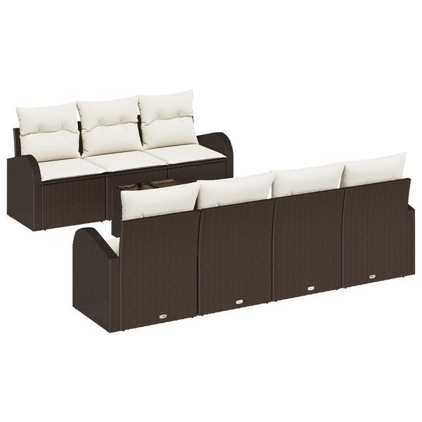 vidaXL Gartensofa-set Braun 55 x 55 x 37 cm Poly-Rattan