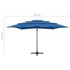 vidaXL Sonnenschirm mit Aluminium-Mast 4-lagig Azurblau 250x250 cm