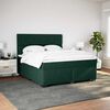 vidaXL Boxspringbett mit Matratze Dunkelgr&uuml;n 180x200 cm Samt